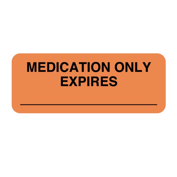 Label, Medication Only Expires 7/16" x 2" Flr Chart w/Black